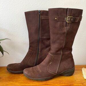 ECCO Livingston Calf High Boots Gore-Tex Buckle Leather Brown Nubuck 42/10.5-11